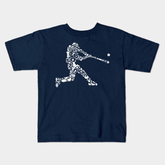 Baseball Player Kids T-Shirt by hbwdesigns